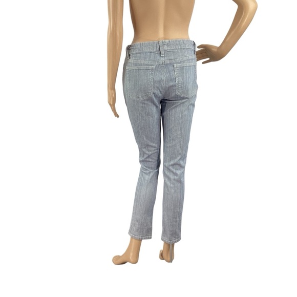 Eileen Fisher Skinny Jeans Blue White Railroad Stripe Size 6 - Picture 5 of 7